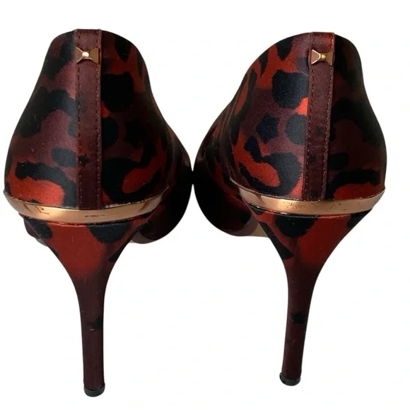 Ted Baker London Sz 36.5 Red Satin Iziie Stiletto 4” Heels Pump - Picture 4 of 10